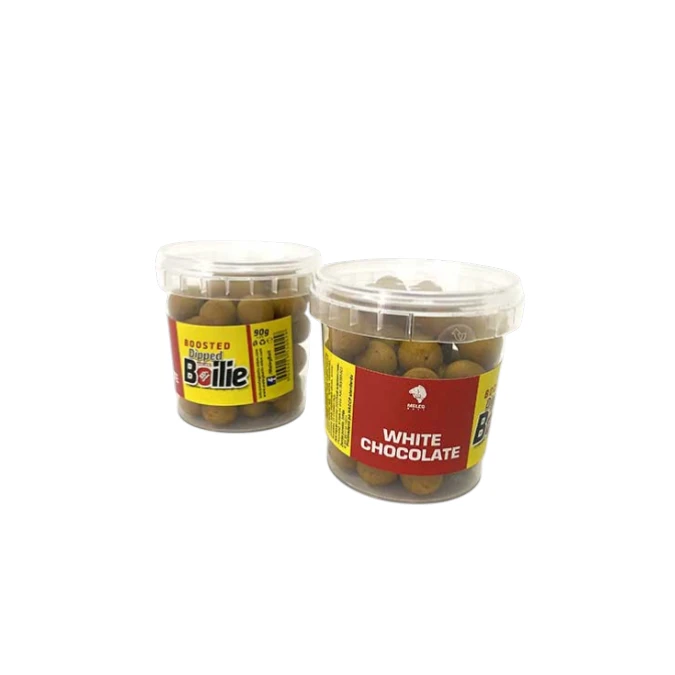 Boosted Boile Meleg Baits 14mm – White Chocolate, dipovane boile za pecanje sa bogatim sastavom.