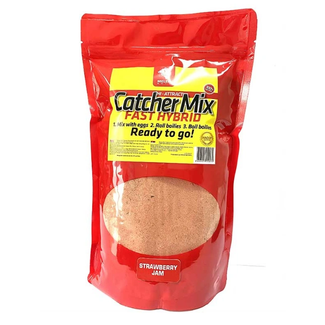 Catcher Mix Meleg Bait 1kg Strawberry Fish miks za boile sa Hi-Digest formulom