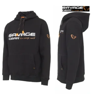 Savage Gear Cosmo dukserica sa kapuljačom Black Ink topla dukserica sa flis postavom i džepom-kenguru