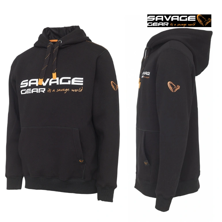 Savage Gear Cosmo dukserica sa kapuljačom Black Ink topla dukserica sa flis postavom i džepom-kenguru