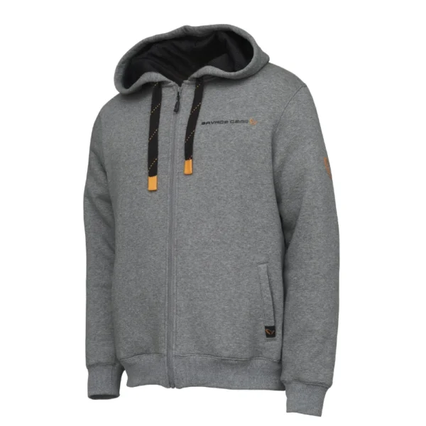 Savage Gear Classic Zip dukserica sa kapuljačom Grey Melange topla dukserica sa flis postavom