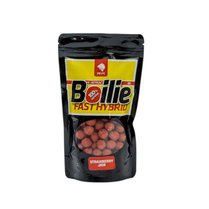 Fast Hybrid Boile Meleg Baits 14/18mm – Strawberry Jam, izbalansovane boile za pecanje sa visokim privlačnim efektom.