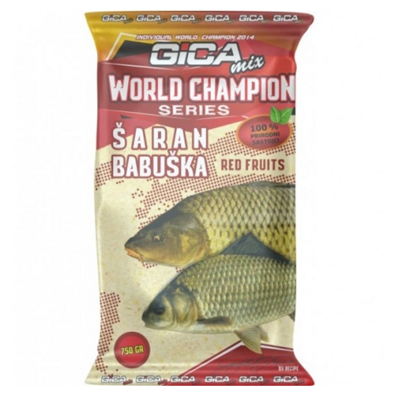 Hrana za pecanje Gica Mix Šaran – Babuška Red Fruit 750g za šaranski ribolov