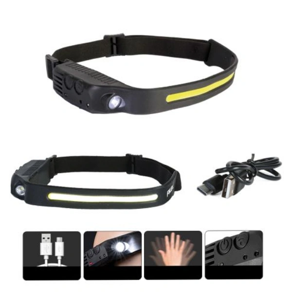 Lampa za glavu Filex Multi Headlamp, LED traka i bočno svetlo, SENSOR režim, noćna lampa za ribolov i aktivnosti na otvorenom