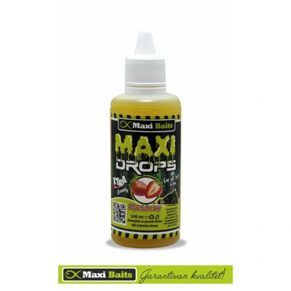 Maxi Baits Fluo Drops 100ml - Strawberry