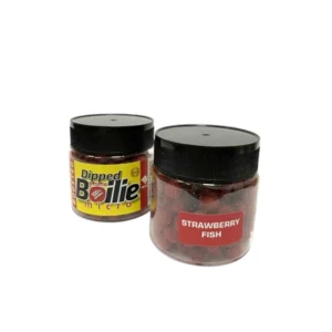 Micro Boosted Boile Meleg Baits 10mm – Strawberry Fish, mikro boile za pecanje tretirane atraktivnim aromama i aditivima.