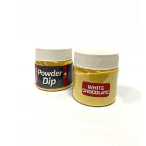 Powder Dip Meleg Baits 100g - White Chocolade Powder Dip Meleg Baits 100g – White Chocolade, praškasti dip za boile i PVA prezentaciju.