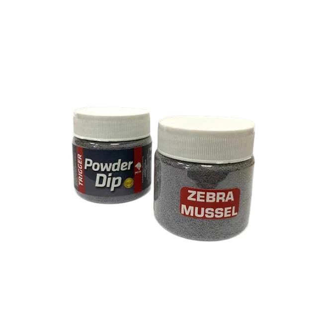 Powder Dip Meleg Baits 100g – Zebra Mussel, praškasti dip za boile i PVA prezentaciju.