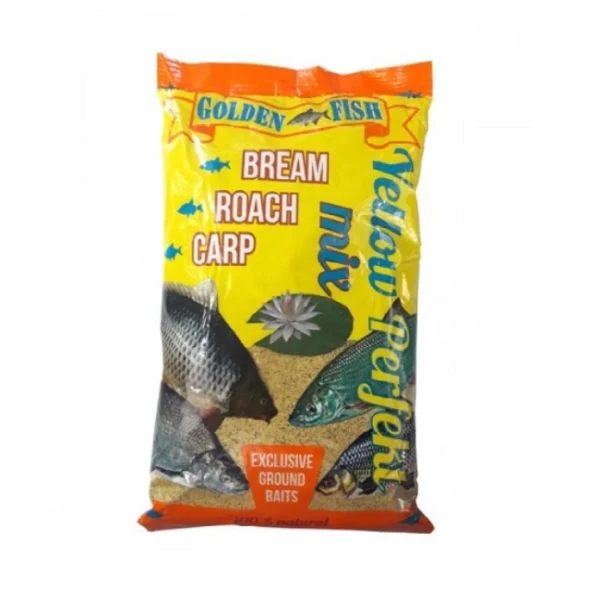 Primama Golden Fish – Žuti Mix 750g, hrana za ribolov i pecanje, efikasna za šarana, babušku i belu ribu, univerzalna primama, Golden Fish