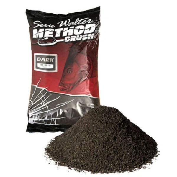 Primama Serie Walter Method Crush Dark 1kg, hrana za ribolov i pecanje, visokoproteinska, method feeder, tamna Dark, Serie Walter