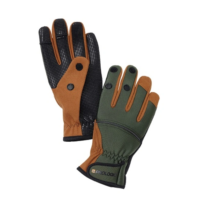 Prologic Neopren Grip L Green Black ribolovačke rukavice sa gumenim gripom i odlepljivim vrhovima prstiju