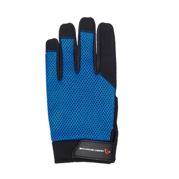 Savage Gear Aqua Mesh rukavice L Sea Blue rukavice za pecanje sa punim prstima, brzosušeće i sa ojačanim dlanovima