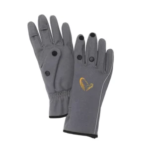 Savage Gear Softshell rukavice L Grey zimske termo rukavice za ribolov, fleksibilne i sa preklopnim vrhovima prstiju