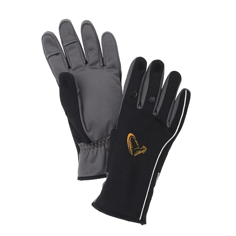 Savage Gear Softshell Winter rukavice L Black zimske vetrootporne rukavice za ribolov sa preklopnim vrhovima prstiju