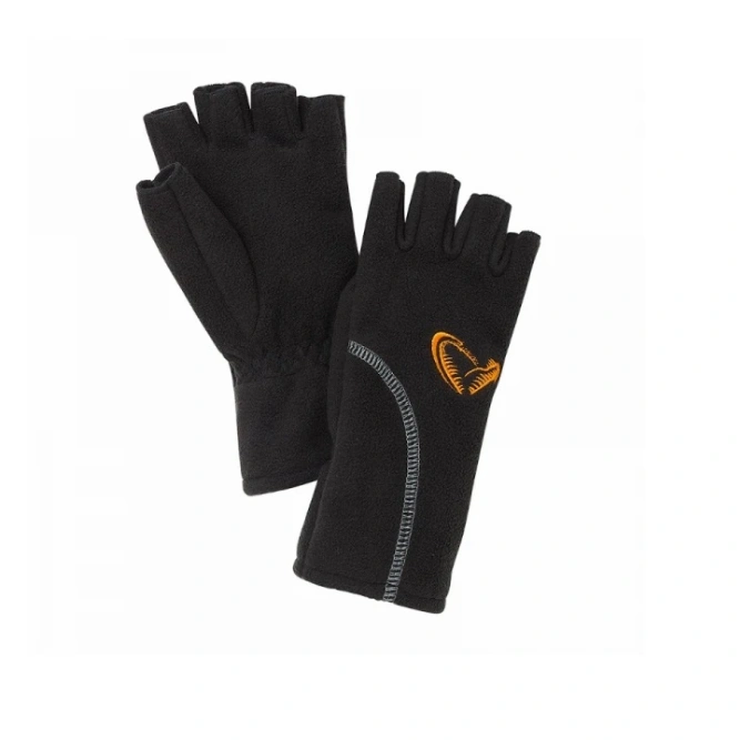 Savage Gear Wind Pro rukavice bez prstiju XL Black flis rukavice za ribolov, tople i otporne na vetar