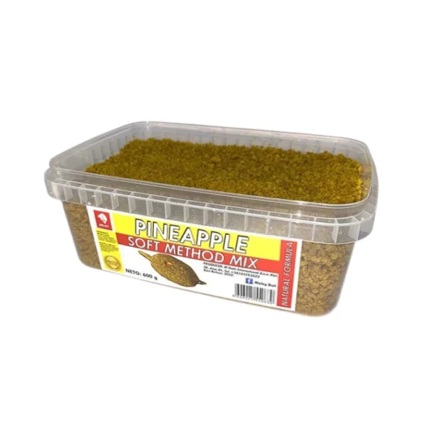 Soft Method Mix Meleg Bait 600g - Pineapple Soft Method Mix Meleg Bait 600g – Pineapple, vlažni pelet za carp ribolov sa podižućim česticama