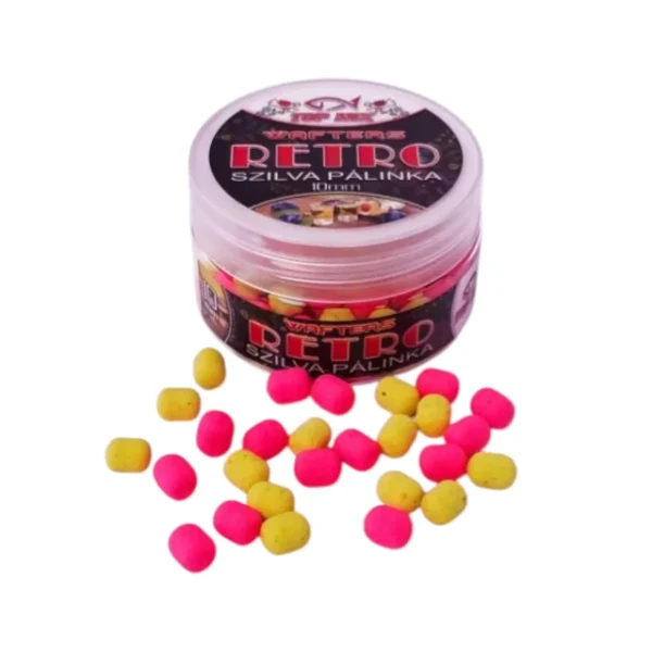 Top Mix Retro Wafters 10mm - Szilva Palinka Top Mix Retro Wafters, feeder vafteri za ribolov, lako rastvorljivi i hranljivi, 25g pakovanje