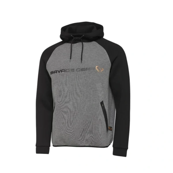 Savage Gear Tec Foam duks sa kapuljačom Dark Grey Melange topao duks sa podesivom kapuljačom i džepovima sa rajsfešusom