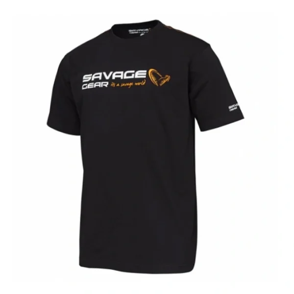 Savage Gear Signature Logo majica XL Black Ink majica kratkih rukava sa velikim logoom