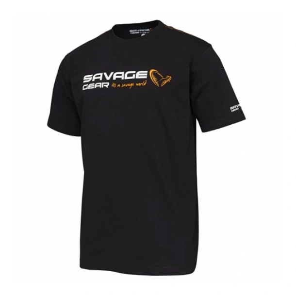 Savage Gear Signature Logo majica XL Black Ink majica kratkih rukava sa velikim logoom