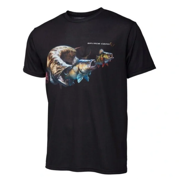 Savage Gear Cannibal majica Black majica kratkih rukava sa velikom grafikom na grudima