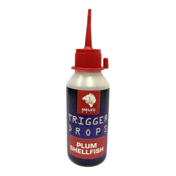 Trigger Drops Meleg Baits 80ml – Plum Shellfish, gusti dip za boile i PVA kesice.