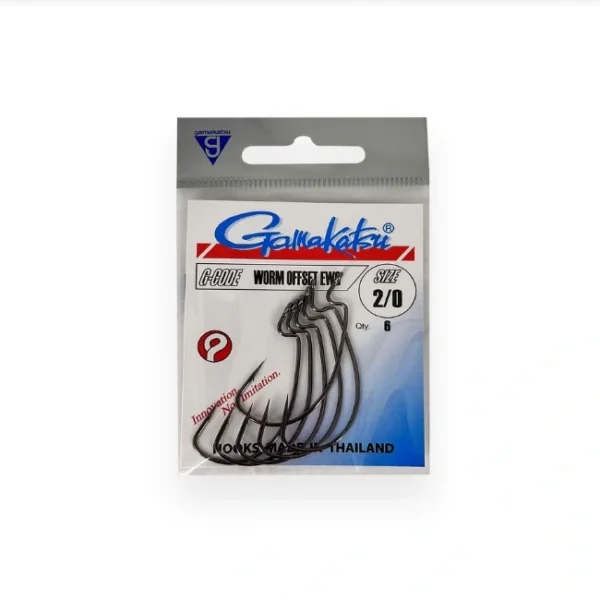 Gamakatsu Worm Offset EWG udice, crne, worm udice za pecanje, varaličarske udice, univerzalne i izdržljive