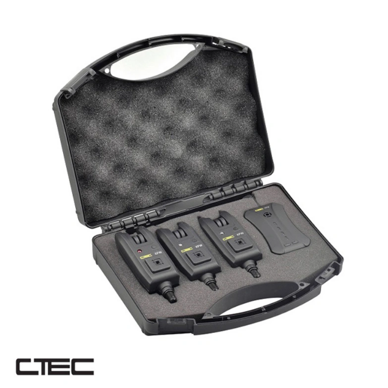 Signalizatori C-TEC XFW Set 3+1 + bežična baza – šaranski alarmi sa LED svetlima i detektorom pokreta