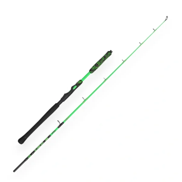 MADCAT UV Series Close Combat 1,80m 50-125g – štap za soma za vertikalni ribolov sa UV-aktivnim blankom i fighter drškom