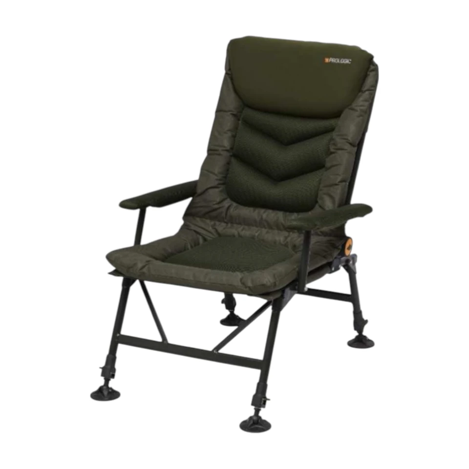 Stolica Prologic Inspire Relax Recliner šaranska stolica sa naslonima za ruke i jastukom od neoprena za ribolov.