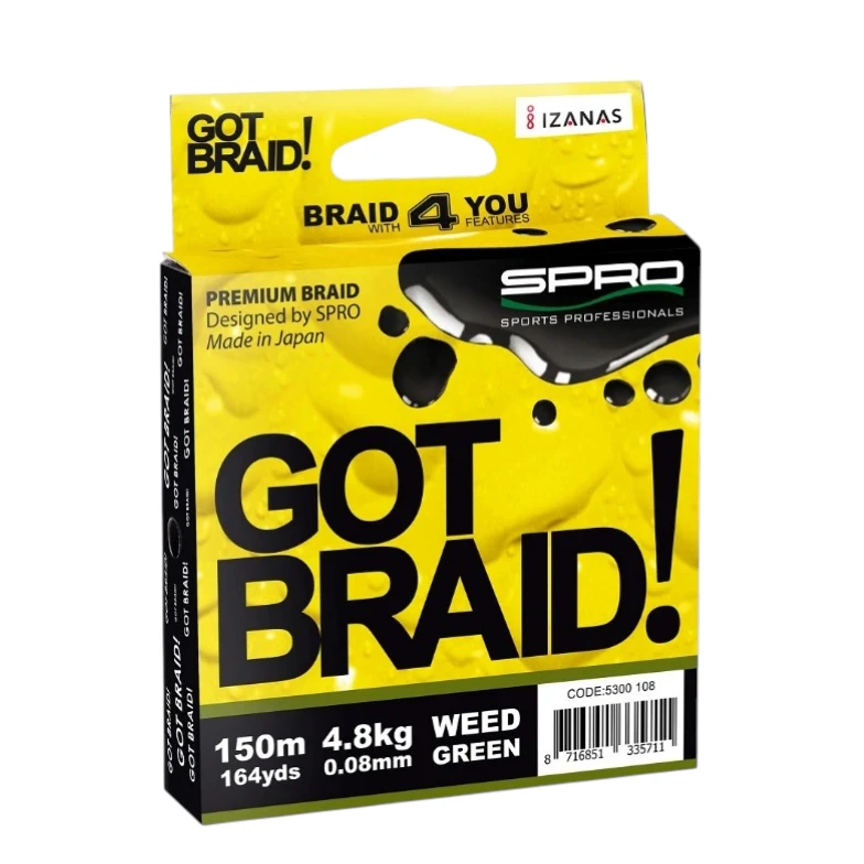 Struna Got Braid Weed 150m Green – mekana i osetljiva struna za precizan ribolov.