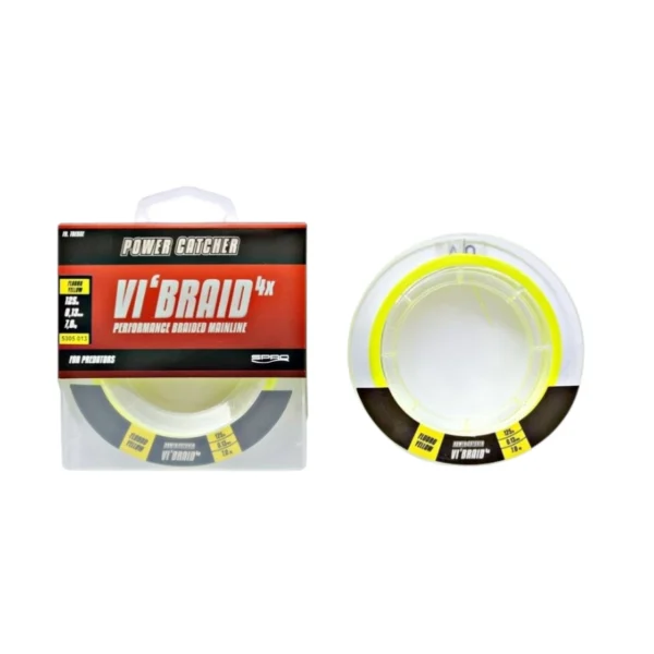 Struna Powercatcher VI Braid 125m Yellow 0,10mm – pletena struna visoke vidljivosti i osetljivosti.