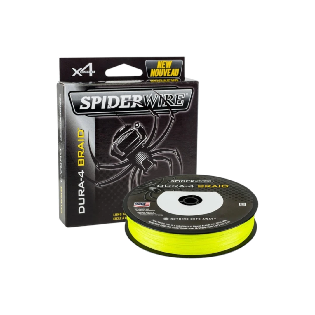 Spiderwire Dura 4 150m Yellow je izdržljiva upredena struna od 4 niti