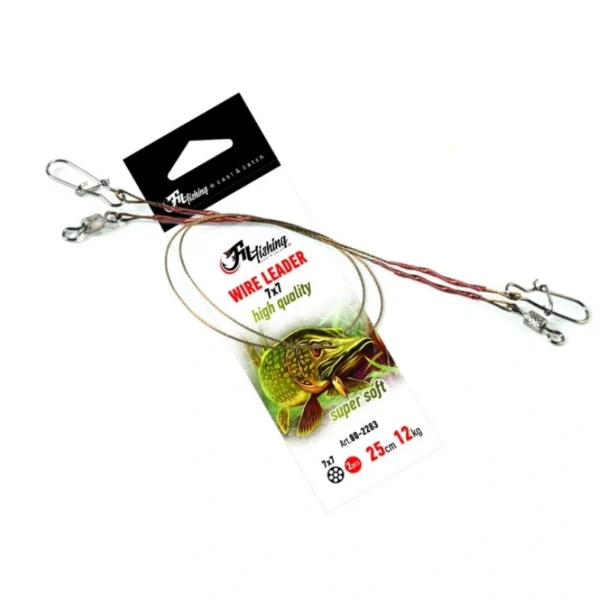 Fil Fishing Wire Leader 7x7 (12x25), sajlica za varaličarenje i ribolov štuke, 25 cm, 12 kg