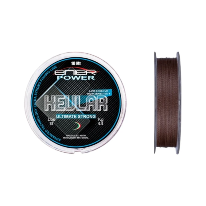 Predvez Enter kevlar 10m/101lb – braon predvez od kevlara za varaličarenje, nosivost 11,3 kg