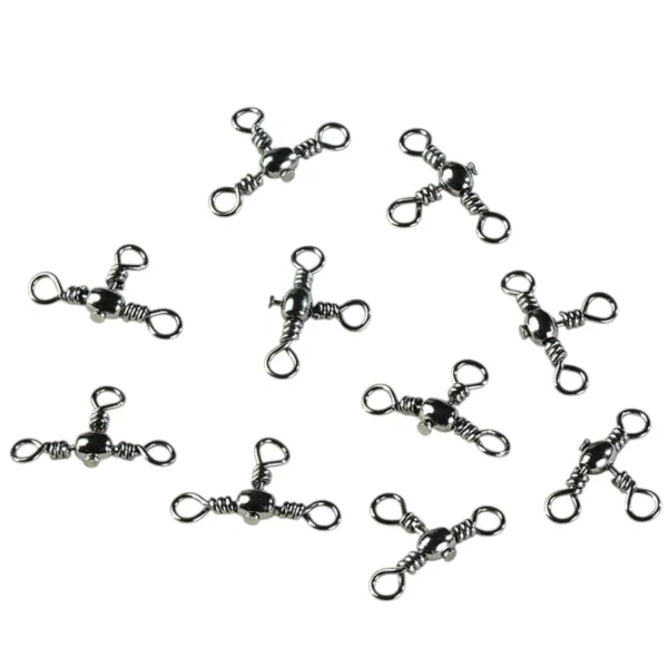 Trostrana virbla Extra Carp Swivel Cross Line virbla za pecanje sa tri izlaza za povezivanje sistema pakovanje 10 komada