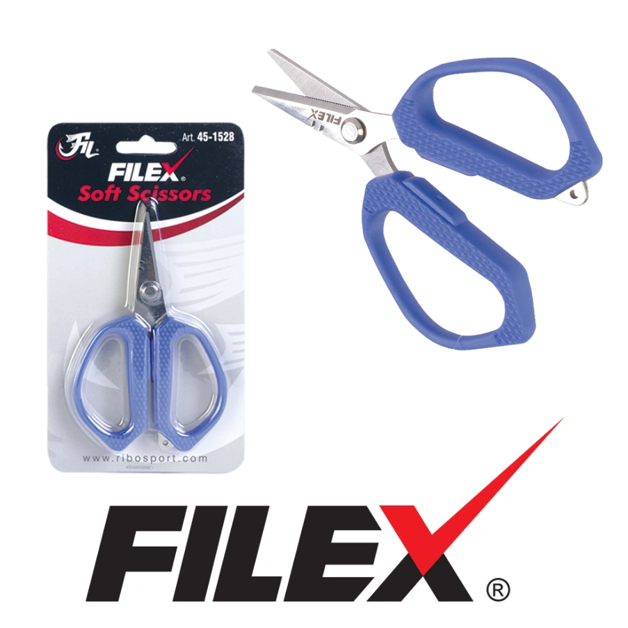 Filex Soft Scissors 12cm ribolovačke makaze sa nerđajućim čelikom i gumenim okvirom za najlon i pletenicu
