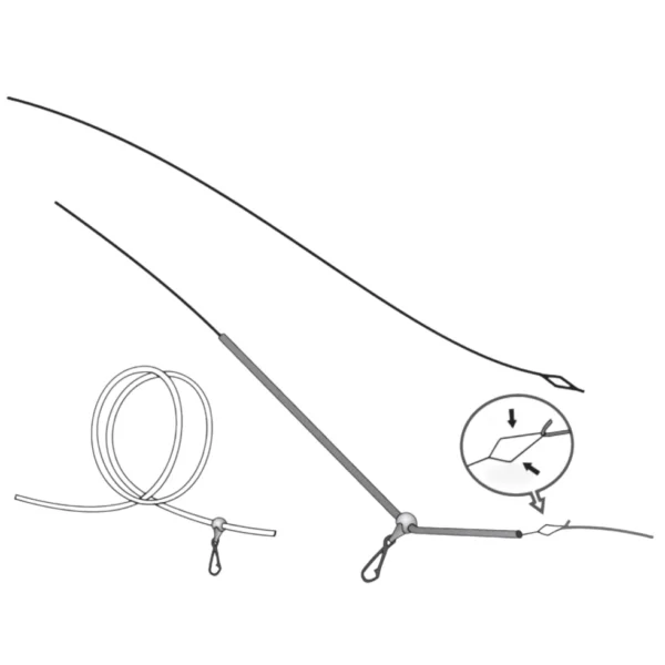 elastic threader Extra Carp Elastic Threader sajlica za provlačenje najlona kroz tube 60cm