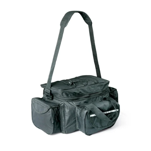Fishing Bag 1712 50x30x26cm crna ribolovačka torba sa više džepova i kaišem za rame