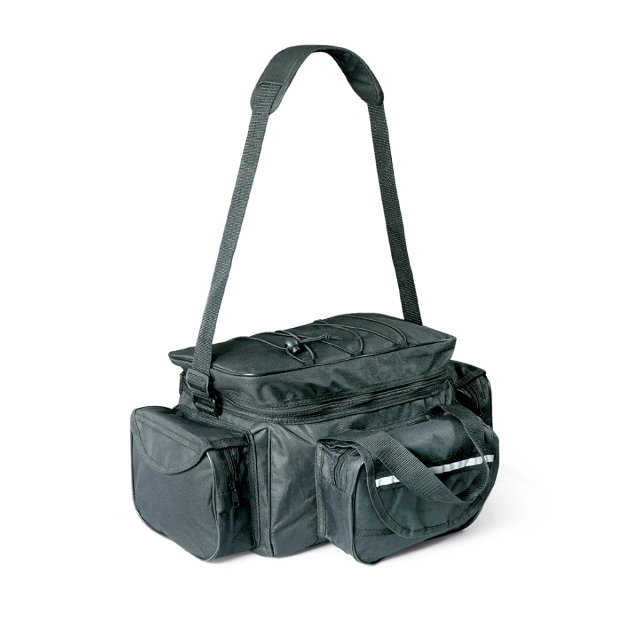 Fishing Bag 1712 50x30x26cm crna ribolovačka torba sa više džepova i kaišem za rame