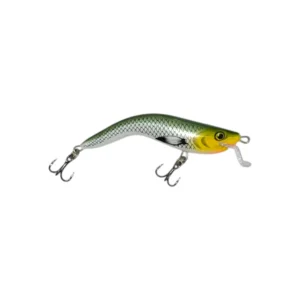 Grbava varalica Dunavfishing 7gr 8cm Green vobler za bucova sa jakim vibracijama i trokrakim udicama