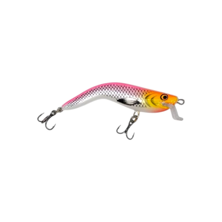 Grbava varalica Dunavfishing 7gr 8cm Pink vobler za bucova sa jakim vibracijama i trokrakim udicama