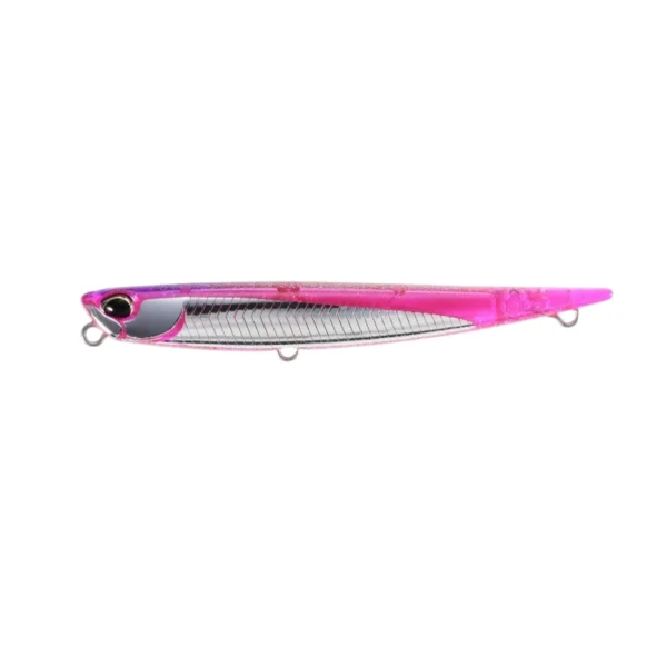 CSI0620 UV Clear Pink Silver Flash Bay Ruf Manic Fish 88 DUO tonuća stickbait varalica za brancina, bucova i druge grabljivice.